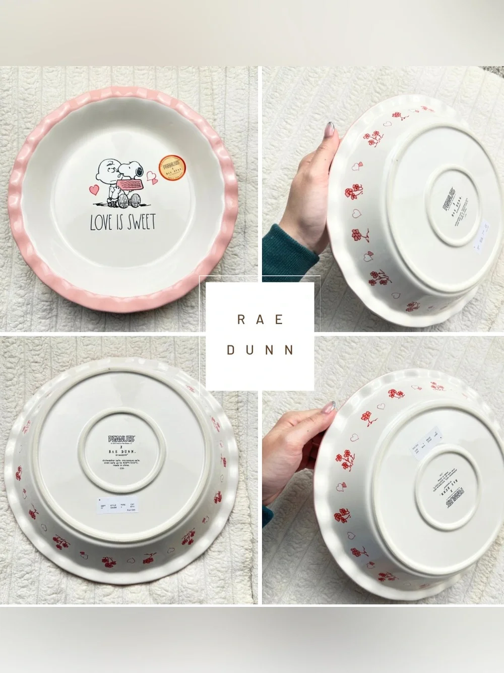 Rae Dunn Peanuts Snoopy Pie Dish Bakeware Baking Dish